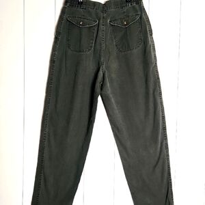 LLBean Rare Green Canvas Ultra Highrise 100% Cotton Gorpcore Grunge Pants